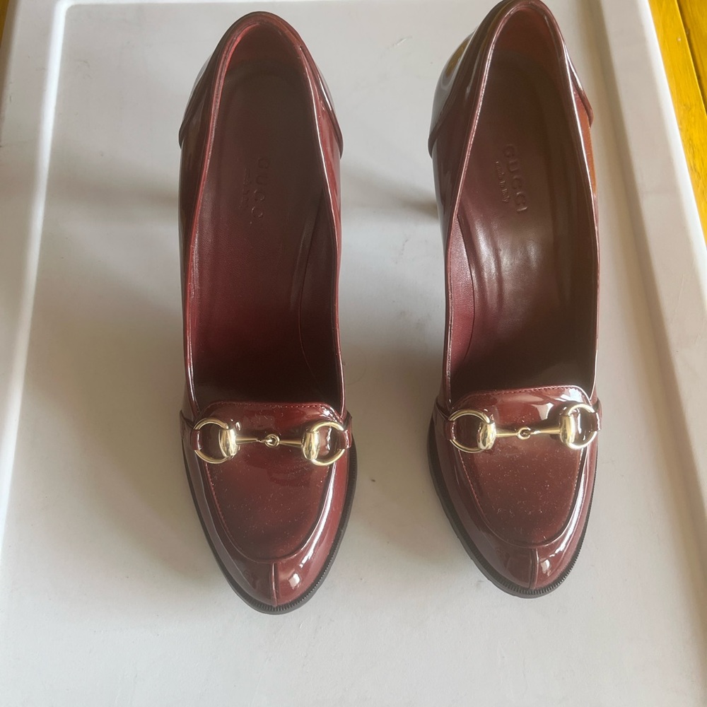 Vintage Gucci Burgundy Flats with Horsebit Detail